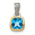 Rhodium Over Sterling Silver with 14k Accent Light Swiss Blue Topaz Pendant