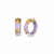 14K Yellow Gold Over Sterling Silver Mini Gold Leaf Acrylic Hoops in Lavender