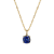 Lab Blue Sapphire And Dia Simulant 18k Yellow Gold Over Silver September
Birthstone Pendant 4.45ctw