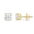 White Cubic Zirconia 14k Yellow Gold Studs With Velvet Gift Box 1.50ctw