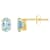 6x4mm Oval Aquamarine 10k Yellow Gold Stud Earrings