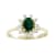 0.61ctw Oval Emerald and Diamond Halo Ring in 14k Yellow Gold