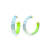 14K Yellow Gold Over Sterling Silver Iridescent Acrylic Hoops in Neon Green