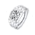 CZ Halo Adjustable Band Ring In White Rhodium Over Brass