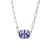 Blue Cubic Zirconia Rhodium Over Sterling Silver Paperclip Necklace 4.0ctw
