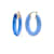 14K Yellow Gold Over Sterling Silver Flat Oval Acrylic Hoops in Blue
