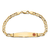 14k Yellow Gold Medical Soft Diamond Shape Red Enamel Mariner Link ID Bracelet