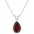 12x8mm Pear Shape Garnet With Diamond Accents Rhodium Over Sterling
Silver Pendant with Chain