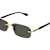 Gucci Gold Tone and Black Rectangular Black Frame / Smoke Lenses Sunglasses
