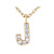 CZ Initial J Station Necklace In 18K Gold Over Sterling Silver 0.11ctw