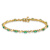 10k Yellow Gold and 10k White Gold Diamond and Emerald Bracelet