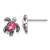 Rhodium Over Sterling Silver Antiqued Crystal October Birthstone Turtle Earrings