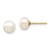 14k Yellow Gold 6-7mm White Button Freshwater Cultured Pearl Stud Earrings
