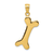 14k Yellow Gold Solid 3D Polished Dog Bone Pendant
