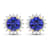 1.44ctw 14K Yellow Gold Tanzanite and White Diamond Halo Earrings