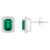 7x5mm Emerald Cut Created Emerald And Created White Sapphire 10k White
Gold Halo Stud Earrings