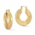 Rachel Zoe Ribbed Round Hoop Earrings in Gold Tone