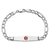 Rhodium Over 14k White Gold Medical Soft Diamond Shape Red Enamel Figaro
ID Bracelet