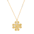 White Cubic Zirconia 14k Yellow Gold Over Sterling Silver Clover Pendant 0.22ctw