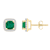 5mm Cushion Created Emerald And Created White Sapphire 10k Yellow Gold
Halo Stud Earrings