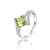Princess Cut Peridot with White Sapphire Accents Bypass Ring, 1.08ctw
