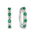 1.15ctw Emerald and Diamond Hoop Earrings in 14k White Gold