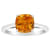 8mm Square Cushion Citrine Rhodium Over Sterling Silver Ring