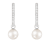 White Cultured Freshwater Pearl 14k White Gold Earrings 8-8.5mm