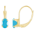 6x4mm Oval Turquoise 10k Yellow Gold Drop Earrings