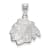 Rhodium Over Sterling Silver NHL LogoArt Chicago Blackhawks Medium Pendant