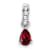Rhodium Over 10k White Gold 0.5 cttw Pear Lab Created Ruby and Accent
Diamond Pendant