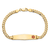 14k Yellow Gold Medical Soft Diamond Shape Red Enamel Flat Curb Link ID Bracelet
