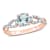 Aquamarine and Diamond 10K Rose Gold Ring 0.78ctw