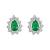 0.70ctw Emerald and Diamond Earrings in 14k White Gold