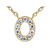 CZ Initial O Station Necklace In 18K Gold Over Sterling Silver 0.15ctw
