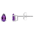 5x3mm Pear Shape Amethyst 14k White Gold Stud Earrings