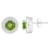6mm Round Peridot 1/5 ctw Diamond Rhodium Over Sterling Silver Halo Stud Earrings