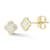 Bellissima Gold 14K Yellow Gold White Enamel Dainty Clover Studs