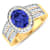 1.85ctw Violet Tanzanite and Diamond 14K Yellow Gold Halo Ring