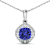 1.99ctw 14K White Gold Tanzanite and White Diamond Pendant with 18 inch
Cable Chain