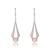 Pave CZ Linear Drop Earrings In 18K Rose Gold Over Sterling Silver