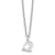 Rhodium Over Sterling Silver Letter Q Initial Necklace