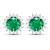1.36ctw 14K White Gold  Zambian Green Emerald and White Diamond Halo Earrings