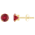 5mm Round Lab Created Ruby 10k Yellow Gold Stud Earrings