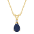 7x5mm Pear Shape Sapphire with Diamond Accent 14k Yellow Gold Pendant
With Chain