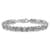Rhodium Over Sterling Silver 7.5mm Hollow Byzantine 7.5 Inch Bracelet