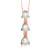 White Cubic Zirconia 14k Rose Gold Pendant With Chain 0.20ctw
