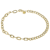 Italian Gemella Curb Link Bracelet In Solid 14K Yellow Gold 4.5mm 7.5 Inch