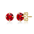 Ruby Color CZ Stud Earrings In 14K Gold Over Brass 3.8ctw