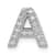 Rhodium Over 14K White Gold Diamond Letter A Initial Charm